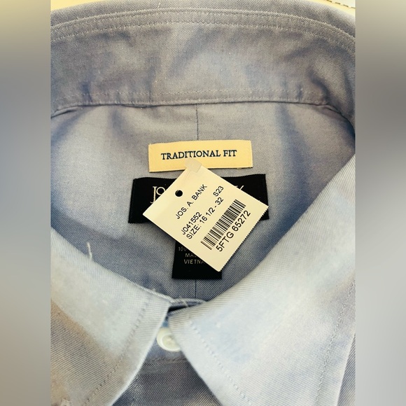 JOSEPH A. BANK Traveler Mens Traditional Fit Dress Shirt Blue 16.5x32 - Picture 3 of 11